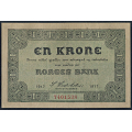 -1- 1 krone 1917, kv. 0/01 - Eks. Numisma Mynthandel. Nr. 7401538. Sign. Sven Michael Cederholm. Litt blass. / Numisma Mynthandel A/S: kr.  60,-