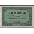 -3- 1 krone 1917 B, kv. 0 - Eks. Numisma Mynthandel. Nr. B6505020. Sign. Sven Michael Cederholm. / Numisma Mynthandel A/S: kr.  108,-