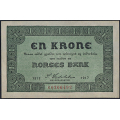 -4- 1 krone 1917 C, kv. 0/01 - Eks. Numisma Mynthandel. Nr. C0206492. Sign. Sven Michael Cederholm. / Numisma Mynthandel A/S: kr.  108,-