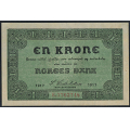 -6- 1 krone 1917 E, kv. 0 - Eks. Numisma Mynthandel. Nr. E7763748. Sign. Sven Michael Cederholm. / Numisma Mynthandel A/S: kr.  53,-