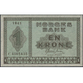 -11- 1 krone 1941 C, kv. 0 - Eks. Numisma Mynthandel. Nr. C4365435. Sign. Gerhard Meldahl Nielsen. / Numisma Mynthandel A/S: kr.  613,-