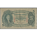 -3- 5 kroner 1917 F, kv. 1+/01 - Eks. Riibe Mynthandel. Nr. F4445759. Sign. Sven Michael Cederholm. / Numisma Mynthandel A/S: kr.  162,-