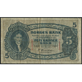 -14- 5 kroner 1926 J, kv. 1- - Eks. Skanfil. Nr. J9488412. Sign. Sven Michael Cederholm. R / Numisma Mynthandel A/S: kr.  1151,-