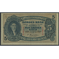 -22- 5 kroner 1933 M, kv. 0/01 - Eks. Numisma Mynthandel. Nr. M7708116. Sign. Sven Michael Cederholm. / Numisma Mynthandel A/S: kr.  1052,-