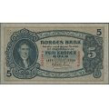 -32- 5 kroner 1939 R, kv. 01 - Nr. R4420630. Sign. Gerhard Meldahl Nielsen. / Numisma Mynthandel A/S: kr.  29,-