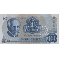 -56- 10 kroner 1973 AJ, kv. 0 - Sign. Knut Getz Wold/Gustav Adolf degaard. / Numisma Mynthandel A/S: kr.  33,-