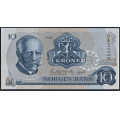 -73- 10 kroner 1982 BH,  kv. 0 - Eks. Riibe Mynthandel. Sign. Knut Getz Wold/Kre Sagrd. / Numisma Mynthandel A/S: kr.  39,-