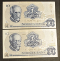 10 kr. 1983 CN og CR * Kv. 0- og 01* Katv. kr. 130 - Biler er sedlene du fr. Vurder ogs fra bilder. / Tore Rimstad: kr.  60,-