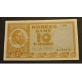 10 kr. 1957 K * Kv. 0 til 0-  * Katv. kr. 580 ** - Bilder er sedellen du fr. Sjelden pen. Vurder ogs fra bilder. IKKE SALR. / Tore Rimstad: kr.  450,-