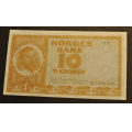 10 kr. 1970 W  * Kv. 01 ** Katv. kr. 100 ** - Bilder er sedellen du fr. Vurder ogs fra bilder. IKKE SALR. / Tore Rimstad: kr.  50,-