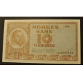 10 kr. 1956 H * Kv.0 til 0-. Katv. kr. 700 ** - Bilder er sedellen du fr.Vurder ogs og by fra bilder.Pen ++. IKKE SALR. / Tore Rimstad: kr.  300,-