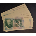 50 kr. 1995 * Kv. 0 *  nr. rekkeflge* Katv. kr. 210,- - Bilder er av sedlene. Kjp N pris er en (1)seddel. Ved kjp av flere er de i nr. rekkeflge. KKE SALR. / Tore Rimstad: kr.  120,-