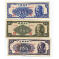 -23- Lot 3x Centr. Bank of China 1949, VK. - 500, 10000 og 500000 Gold Yuan, VK.
Graffiti p den siste. 1- til 1+ / Numisma Mynthandel A/S: kr.  100,-