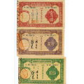 -30- Lot 3x Kina Liquidation Notes, 1935, 1+ - Plydende 5, 10 og 100 dollars.
Iflge Kates Paper Money er dette, Liquidation Notes; les mer:
https://www.katespapermoney.co.uk/item.asp?ID=1000051 / Numisma Mynthandel A/S: kr.  250,-