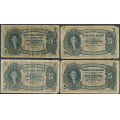 -3- Lott 4 stk. 5 kroner 1940-43, mest 1-. - 1940S, -41T, -42V & -43V. By etter bilder. / Numisma Mynthandel A/S: kr.  48,-