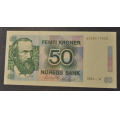 50 kr. 1984 * Kv. 0 * ** Sjeldent  nummer. - Bilder er sedellen du fr. Spesielt nr. 6200611000.IKKE SALR. / Tore Rimstad: kr.  350,-