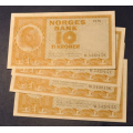 10 kr. 1970 W  * Kv. 0 ** Katv. kr. 200 ** - Bilder er sedlene. Pene kv.0. Pris KJP N er 1 (en) sedell. Ved kjp av flere er de i nr. rekkeflge. IKKE SALR. / Tore Rimstad: kr.  140,-