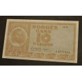 10 kr. 1972  Litra J  * Kv. 1+  * Katv. kr. 60 ** - Bilder er sedellen du fr. Vurder fra bilder. IKKE SALR. / Tore Rimstad: kr.  30,-