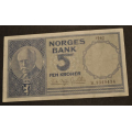 5 kr. 1962 K * Kv. 1+. Katv. kr. 210 ** - Bilder er sedellen du fr. En del bretter, men god stivhet.  Vurder fra bilder. / Tore Rimstad: kr.  30,-