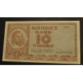 10 kr. 1955 Litra G  * Kv. 1+ * Katv. kr. 150 * - Bilder er sedellen du fr. Pen og hel.  Vurder fra bilder. / Tore Rimstad: kr.  30,-