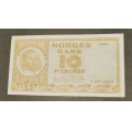 10 kr. 1962 Y  * Kv. 1+  * Katv. kr. 95 ** - Bilder er sedellen du fr. Vurder fra bilder. / Tore Rimstad: kr.  20,-