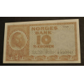 10 kr. 1965 F  * Kv. 0. Katv kr. 240 ** - Bilder er sedellen du fr. Kv. 0. ** Vurder fra bilder. / Tore Rimstad: kr.  50,-