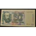 50 kr. 1989  Kv. 0/01  * Katv. kr. 170 ** - Bilder er sedellen du fr.Usirkulert - pen. Vurder og og by fra bilder.IKKE SALR. / Tore Rimstad: kr.  90,-