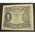 50 kr. 1943 C  * Kv. 1+  * Katv. kr. 2700 *** - Bilder er sedellen du fr. Feilfri uten skader. / Tore Rimstad: kr.  53,-