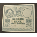 50 kr.1957 C  * Type 2 * Kv. 1+ * Katv. kr. 1700 ** - Bilder er sedellen du fr. Feilfri uten skader. P Type 2 er vannmerket av Bjrnson med tydelig kontur. / Tore Rimstad: kr.  53,-