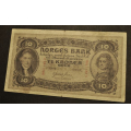 10 kr. 1942 C  * Kv. 1/1-  * Katv. kr. 300 ** - Bilder er sedellen du fr. Vurder ogs fra bilder. / Tore Rimstad: kr.  10,-