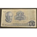 10 kr. 1977 HL Erstatning. Kv. 1/1- * Katv. kr. 160 - Bilder er sedellen du fr. Vurder fra bilder. IKKE SALR. / Tore Rimstad: kr.  50,-