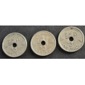 25 re 1921-22-23 med hull* Kv. ca 1+*Katv. kr.300* - Bilder er mynten du fr. Vurder ogs fra bilder. / Tore Rimstad: kr.  90,-