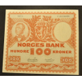 100 kr. 1953 C * Kv. 1+/01 ** Katv. kr. 1525 - Bilder er sedellen du fr. Tidligere Skanfil som kv. 1+/01.  Tiltalende pen. Vurder ogs fra bilder. / Tore Rimstad: kr.  750,-