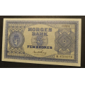 5 kr. 1951 H * Kv.0 (0-) Katv. kr. 2700 ** - Bilder er sedellen du fr. Usirkulert pen sedell.Er vel i kv. 0 ?. Vurder ogs fra bilder. / Tore Rimstad: kr.  800,-