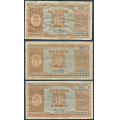 -25- Lott 3 stk. 10 kr. 1951S-1952W, VK - 1951S, 1951T (lavt nummer 0054540, liten fl. rev) & 1952W, rift 1 cm oppe vs.

Kv. 1- til 1. / Numisma Mynthandel A/S: kr.  6,-