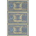 -30- Lott 3 stk. 5 kr. 1953K, VK - 3x 1953K, en med bretterift.

Kv. 1/1- til 1- / Numisma Mynthandel A/S: kr.  12,-