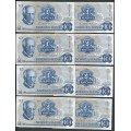 -38- Lott 8 stk. 10 kr. 1973A, VK - AA, AI, AN, AP, AO, AT, AU, AV

Kv. 1 til 1+/01 / Numisma Mynthandel A/S: kr.  1,-