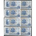 -39- Lott 8 stk. 10 kr. 1973A, VK - AA, AI, AN, AO, AS, AT, AU, AV

Kv. 1+ til 01 / Numisma Mynthandel A/S: kr.  25,-