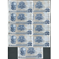 -52- Lott 9 stk. 10 kr. 1976A, VK - AG, AK, AO, AR, AS, AT, 2x AV, A

Kv. 1+ til 01 / Numisma Mynthandel A/S: kr.  2,-