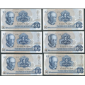 -58- Lott 12 stk. 10 kr. 1979B, VK - 9x BY, 3x BZ

Kv. 1+ til 01 / Numisma Mynthandel A/S: kr.  29,-