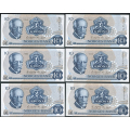 -69- Lott 14 stk. 10 kr. 1984C, VK - 2x CL, CM, CN, CO, CP, CT, CV, 2x CW, 2x CZ, C, C

Kv. 01 / Numisma Mynthandel A/S: kr.  3,-