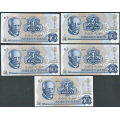 -1- Lott 10 stk. 10 kroner 1979B, VK - BB, 4x BC, 3x BL (4131898 & -900), 2x BN

Kv. 1+/01 til 01 / Numisma Mynthandel A/S: kr.  2,-