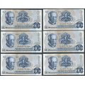 -9- Lott 12 stk. 10 kroner 1978B, VK - 3x BR, 4x BT, 5x BT

Kv. 1+ til 1+/01 / Numisma Mynthandel A/S: kr.  3,-