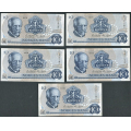 -11- Lott 10 stk. 10 kroner 1978B, VK - 6x B, 2x B, 2x BZ

Kv. 1+ til 1+/01 / Numisma Mynthandel A/S: kr.  1,-