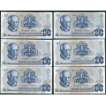 -26- Lott 12 stk. 10 kroner 1976A, VK - 8x AL, 2x AP, 2x AZ

Kv. 1/1+ til 1+/01 / Numisma Mynthandel A/S: kr.  110,-