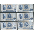 -27- Lott 12 stk. 10 kroner 1976A, VK - 6x AM, 6x AX

Kv. 1/1+ til 1+/01 / Numisma Mynthandel A/S: kr.  2,-