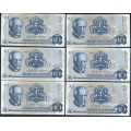 -29- Lott 12 stk. 10 kroner 1976A, VK - 7x AT, 5x A

Kv. 1/1+ til 01 / Numisma Mynthandel A/S: kr.  1,-