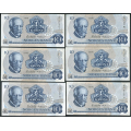 -30- Lott 12 stk. 10 kroner 1976A, VK - AM, 4x AY, 7x A

Kv. 1/1+ til 1+/01 / Numisma Mynthandel A/S: kr.  48,-