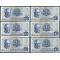 -31- Lott 12 stk. 10 kroner 1975A, VK - 8x AA, AC,3x AJ

Kv. 1/1+ til 1+/01 / Numisma Mynthandel A/S: kr.  1,-