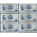 -32- Lott 12 stk. 10 kroner 1975A, VK - 6x AB, 6x A

Kv. 1/1+ til 1+/01 / Numisma Mynthandel A/S: kr.  3,-